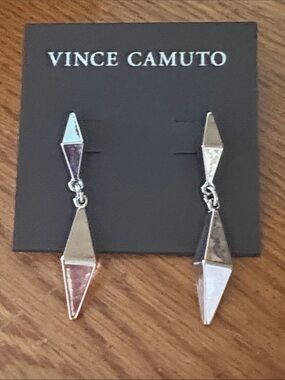 Vince Camuto Post Silver Dangle Drop Earrings/NWT